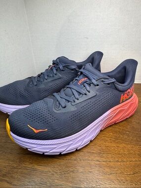 Hoka One One Arahi 7 Womens Running Tennis Shoes, Navy Purple Pink  sz 7.5